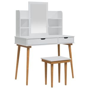 vidaXL Schminktisch-Set FAUSKE 5 stk. Wei&szlig; 100 x 50 x 143 cm