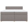 vidaXL Boxspringbett mit Matratze Taupe 200x200 cm Stoff