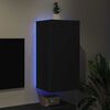vidaXL TV-Wandschrank mit LED-Leuchten Schwarz 40,5x35x80 cm