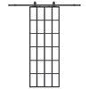 vidaXL Schiebet&uuml;r mit Beschlag Schwarz 76x205 cm ESG-Glas