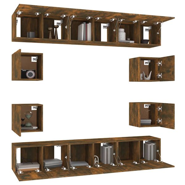 vidaXL 10-tlg. TV-Schrank-Set R&auml;uchereiche Holzwerkstoff