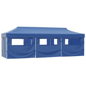 vidaXL Faltzelt Partyzelt Pop-Up mit 8 Seitenw&auml;nden 870x291x315 cm Blau