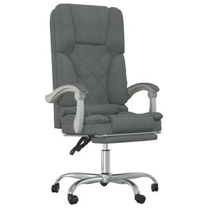 vidaXL B&uuml;rostuhl mit Massagefunktion Dunkelgrau Stoff