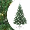 vidaXL K&uuml;nstlicher vorbeleuchteter Weihnachtsbaum Gr&uuml;n 210 cm PVC