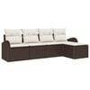 vidaXL Gartensofa-set 5 stk. Braun Poly-Rattan