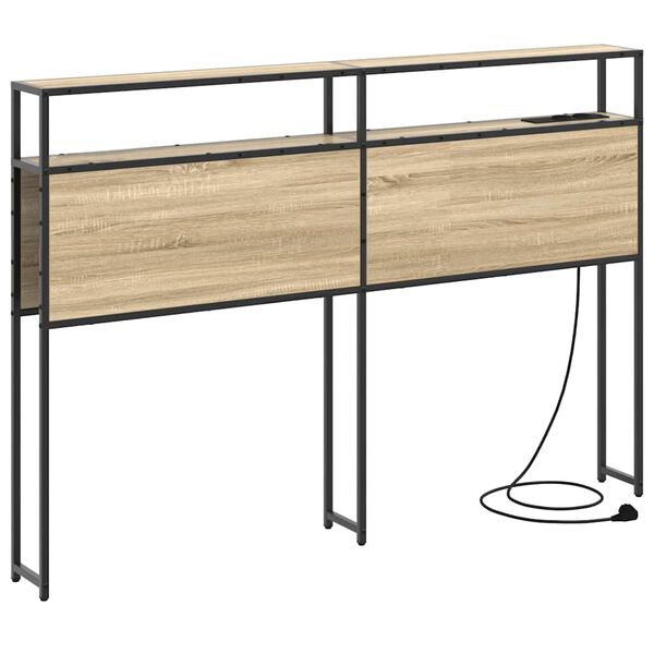 vidaXL Stauraum-Kopfteil mit Regal Sonoma-Eiche 120 cm Holzwerkstoff