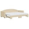 vidaXL Tagesbett Ausziehbar mit Matratzen Creme 80x200 cm Stoff