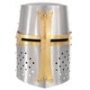 vidaXL Mittelalterlicher Kreuzritter-Helm Antik Replik LARP Silbern Stahl