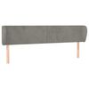vidaXL Kopfteil mit Ohren Hellgrau 203x23x78/88 cm Samt