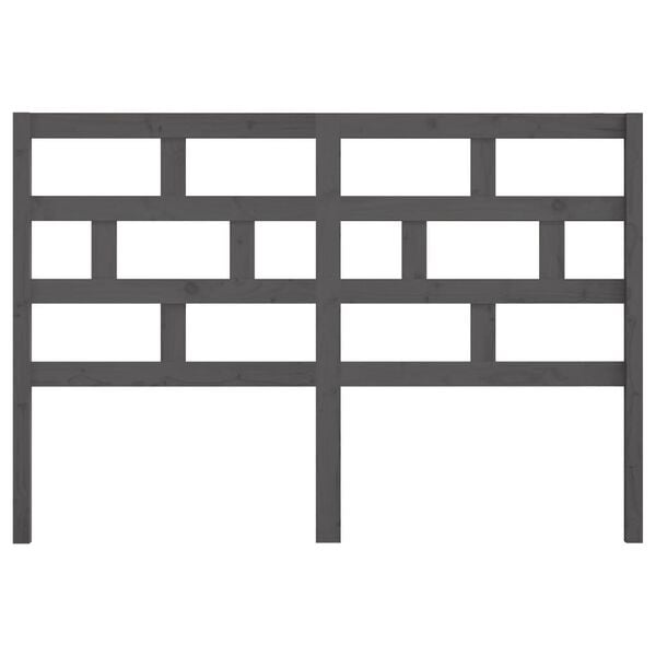 vidaXL Kopfteil Grau 141x4x100 cm Massivholz Kiefer