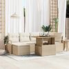 vidaXL Garten-Sofa-Set mit Speicher 7 pcs Beige Poly Rattan