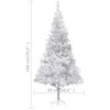 vidaXL K&uuml;nstlicher Weihnachtsbaum Beleuchtung & Kugeln Silber 180 cm