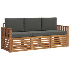 vidaXL Sofagarnituren 3 stk. Natur und Anthrazit Massivholz Akazie