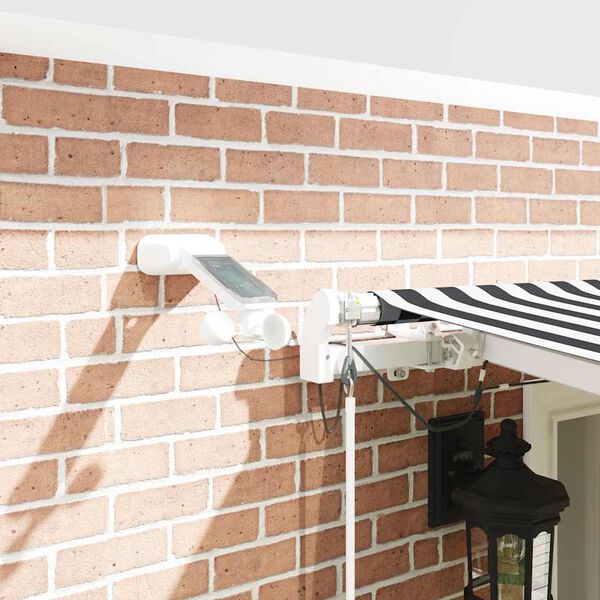 vidaXL Markise Automatisch mit LED Anthrazit & Wei&szlig; 600x300 cm