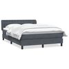 vidaXL Boxspringbett mit Matratze Dunkelgrau 140x220 cm Samt