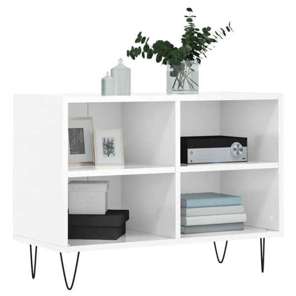 vidaXL TV-Schrank Hochglanz-Weiß 69,5x30x50 cm Holzwerkstoff