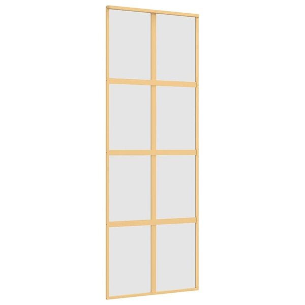 vidaXL Schiebetür Golden 76x205 cm Matt ESG-Glas und Aluminium