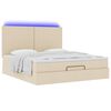 vidaXL Ottoman-Bett mit Matratze & LEDs Creme 180x200 cm Stoff