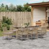 vidaXL Garten Essgruppe 9 pcs Beige Poly-Rattan
