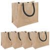 vidaXL Jute-Handtaschen 5 pcs Nat&uuml;rlich und Schwarz 26 x 22 x 14 cm