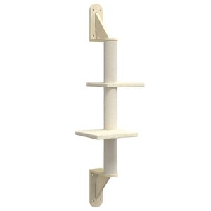 vidaXL Kratzbaum mit Kratzs&auml;ule Wandmontage Creme 108 cm