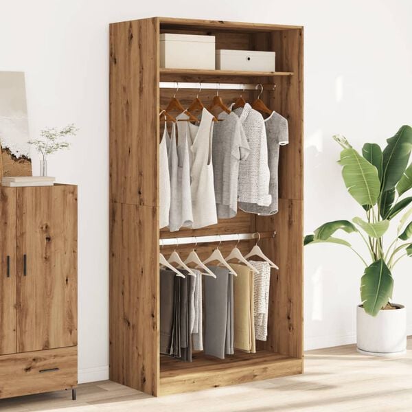 vidaXL Kleiderschrank Artisan-Eiche 100x50x200 cm Holzwerkstoff