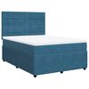 vidaXL Boxspringbett mit Matratze Dunkelblau 160x200 cm Samt