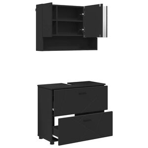 vidaXL Badezimmerm&ouml;bel-Set 2 stk. Schwarz 76,5 x 35 x 64 cm