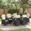 vidaXL Garten Essgruppe mit Kissen 7 pcs Schwarz Poly-Rattan