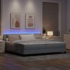 vidaXL Boxspringbett mit Matratze mit LED Hellgrau 200 x 200 cm Stoff
