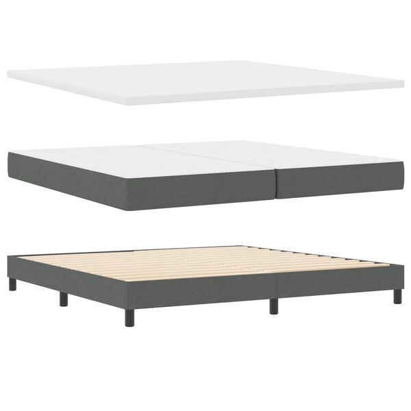 vidaXL Boxspringbett mit Matratze Dunkelgrau 200 x 200 cm Stoff