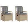 vidaXL Gartensessel 2 Stk. Verstellbar Beige Poly Rattan