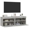 vidaXL TV-Wandschr&auml;nke mit LED-Leuchten 2 Stk. Betongrau 60x30x40 cm