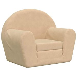 vidaXL Schlafsofa f&uuml;r Kinder Creme Weicher Pl&uuml;sch