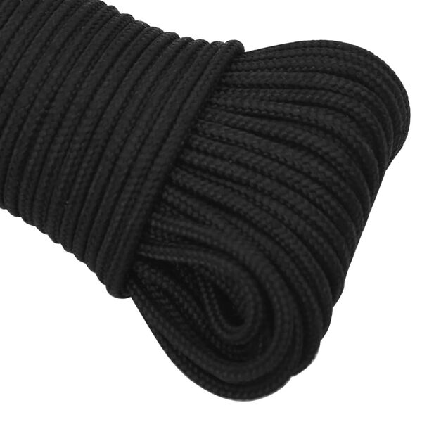vidaXL Bootsseil Schwarz 3 mm 250 m Polypropylen