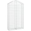 vidaXL Gabione mit Hochbogen 100x30x160/180 cm Verzinktes Eisen