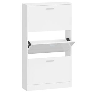 vidaXL Schuhschrank Hochglanz-Wei&szlig; 59x17x108 cm Holzwerkstoff