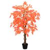 vidaXL K&uuml;nstlicher Ahornbaum Rot 80 x 16 x 120 cm Stoff und Holz