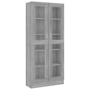 vidaXL Vitrinenschrank Grau Sonoma 82,5x30,5x185 cm Holzwerkstoff