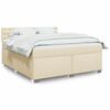 vidaXL Boxspringbett mit Matratze Creme 180x200 cm Stoff