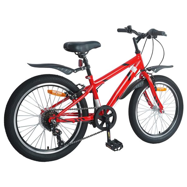 vidaXL Kinderfahrrad 24 Zoll 6-Speed f&uuml;r 8-12 Jahre alt Rot