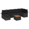 vidaXL Garten-Sofa-Set mit Kissen 8 pcs Schwarz Poly Rattan