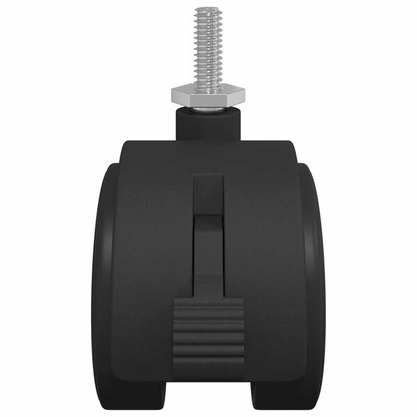 vidaXL Bockrolle 2 pcs Schwarz und Silber 40,1 x 40,1 x 37,8 mm