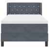 vidaXL Boxspringbett mit Matratze Dunkelgrau 200 x 90 cm Samt