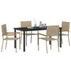 vidaXL Garten Essgruppe mit Kissen 5 pcs Beige Poly-Rattan