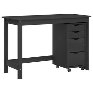 vidaXL Desk und Rolling Cabinet Set MOSS 2 pcs Schwarz