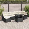 vidaXL Garten-Sofa-Set mit Kissen 8 pcs Schwarz Poly Rattan