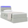 vidaXL Bett mit Stauraum und LED mit LED Hellgrau 100 x 200 cm Samt