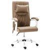 vidaXL Massage-B&uuml;rostuhl Taupe Stoff