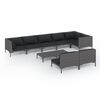 vidaXL 9-tlg. Garten-Lounge-Set mit Kissen Poly Rattan Dunkelgrau